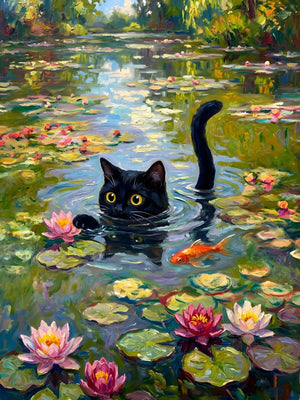 Serenity Feline Unframed Canvas Print Poster Art Wall Decoration for Living Room Bedroom & Special Present