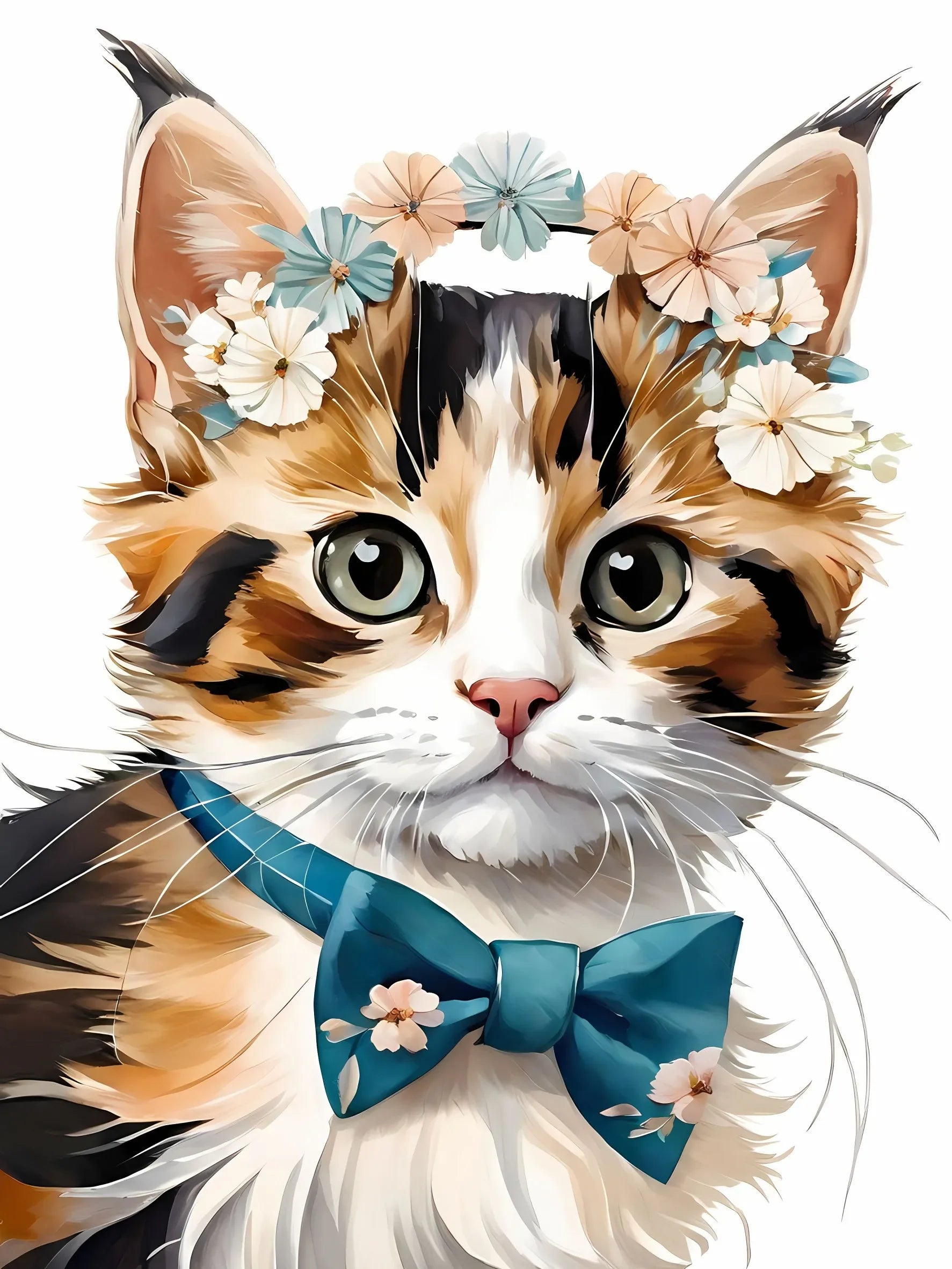 Calico Kitten Unframed Canvas Poster Wall Art Print For Home Living Room Bedroom Decor Nice Gift