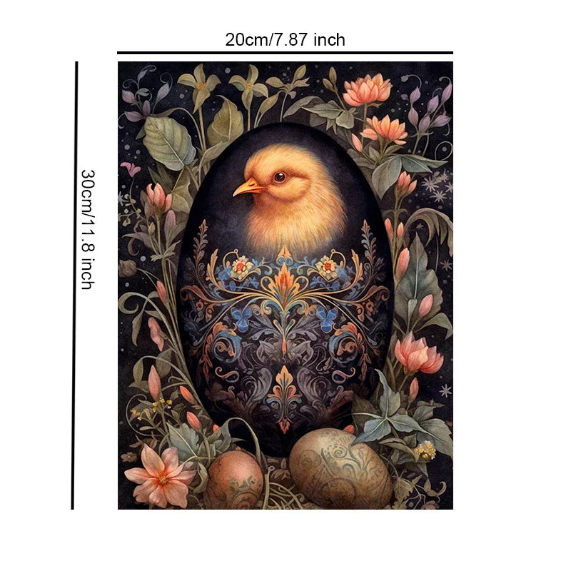 Home Decoration Wall Art Unframed Canvas Animals in Easter Eggs Print Poster For Living Room Bedroom Gift