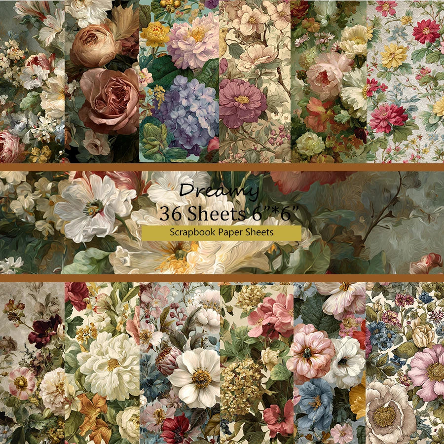 6"x6" Scrapbook Paper Set (36 Sheets): Craft Patterns for Scrapbooking, Origami, Planner & Card DIY .