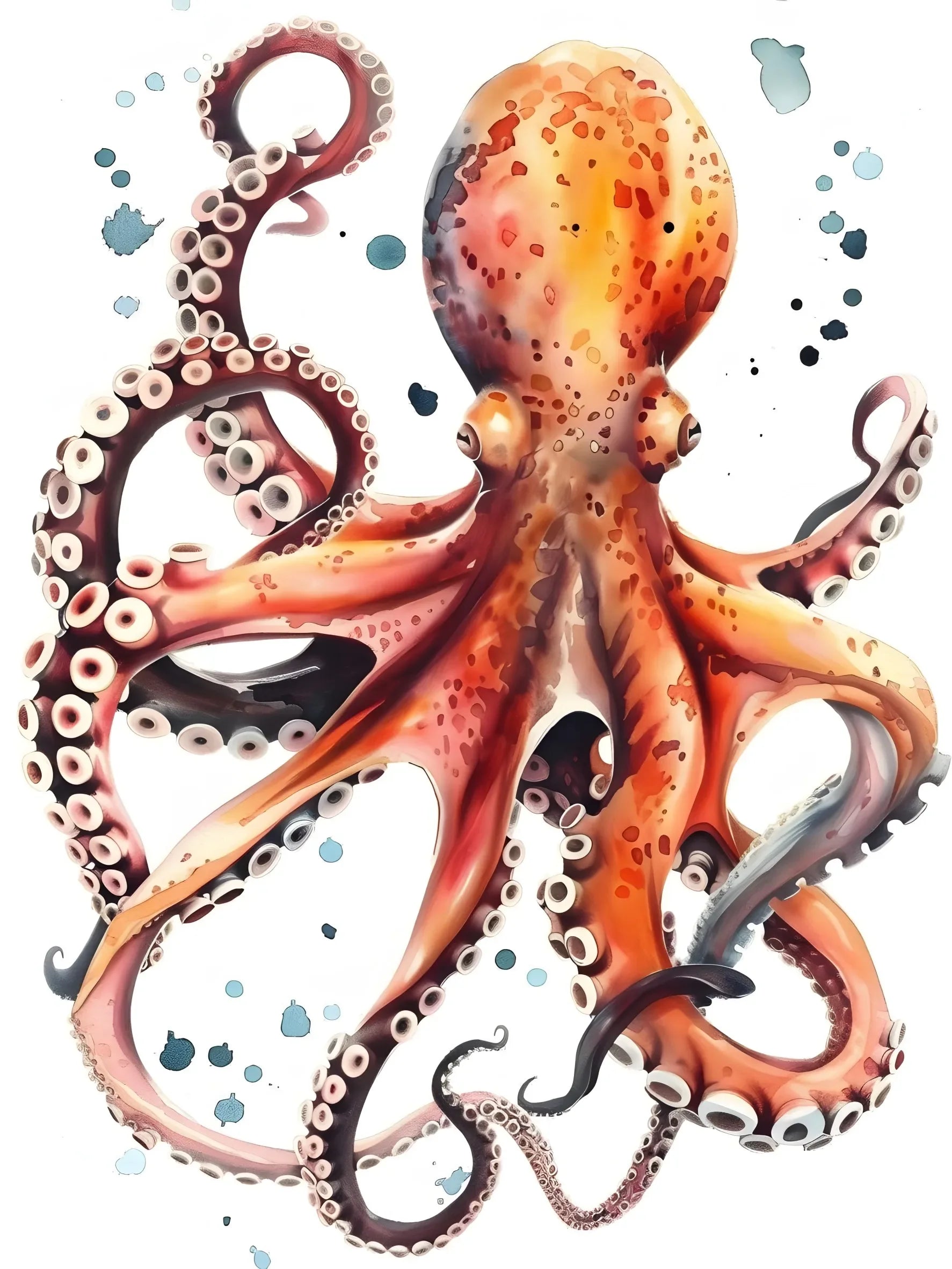 Watercolor Sea Animals Unframed Canvas Print Art Poster Modern Wall Decor for Living Room Bedroom Home Decoration & Ideal Gift