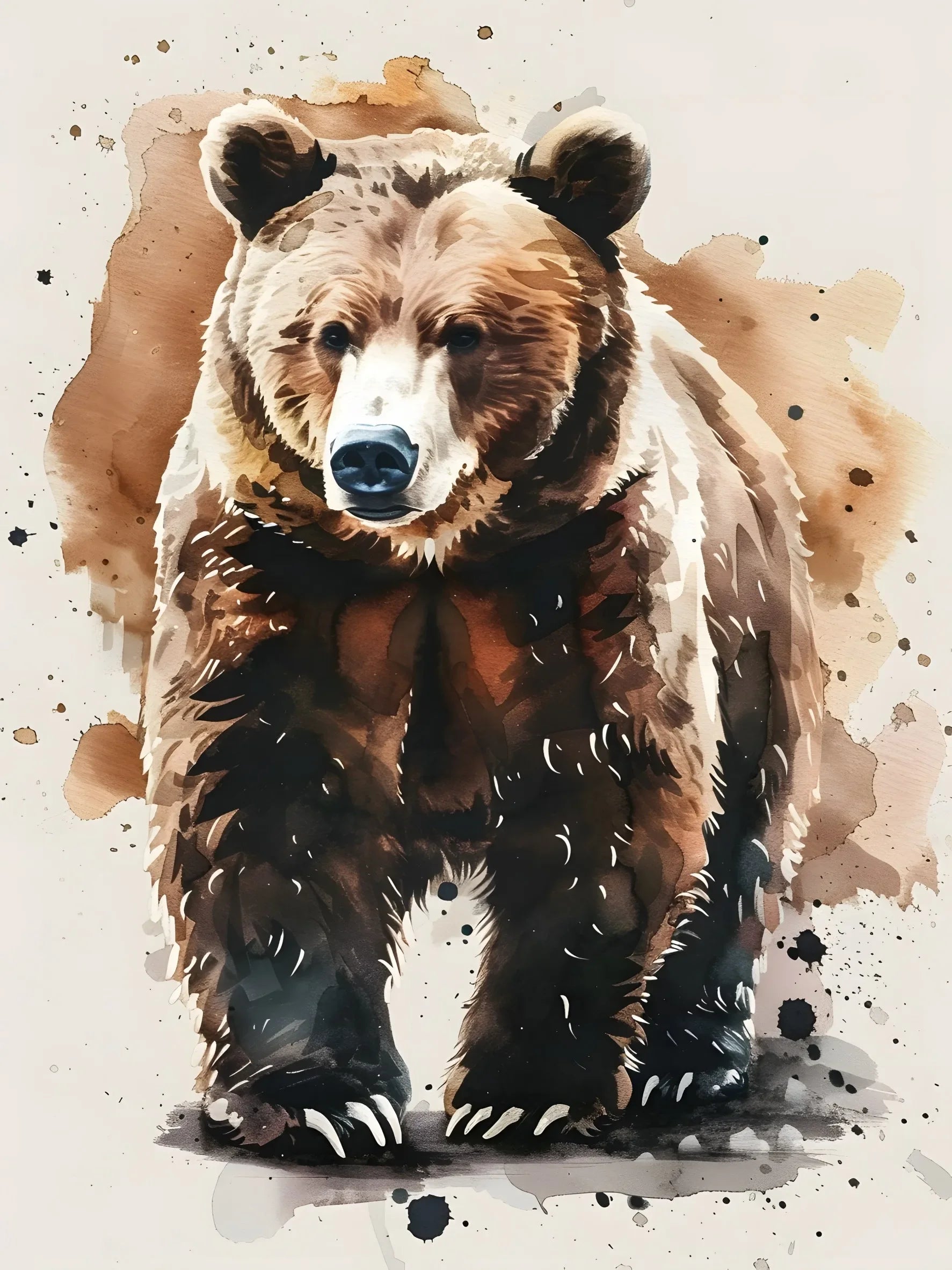 Unframed Canvas Watercolor Animal Wall Art Poster Elegant Home Decoration for Living Room Bedroom & Nice Gift Option