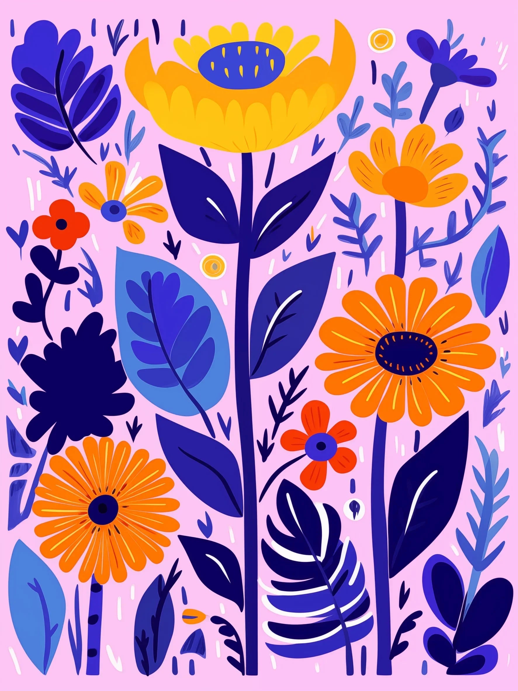Unframed Canvas Garden Flower Print Art Poster Creative Wall Art for Home Living Room Bedroom Decor and Beautiful Gift Option