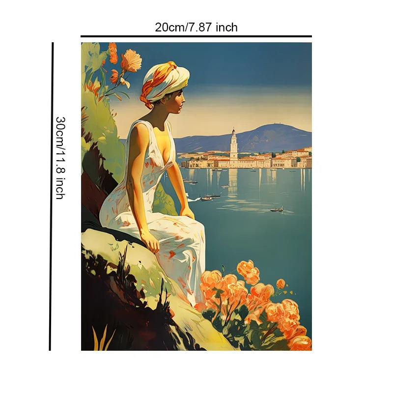 Unframed Canvas Vintage Italy Artwork Print Poster Wall Art for Home Living Room Bedroom Decor & Lovely Gift