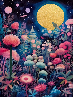 Unframed Canvas Whimsical Gardens Art Print Poster Fashion Wall Decor for Living Room Bedroom Home Decoration & Gift Choice