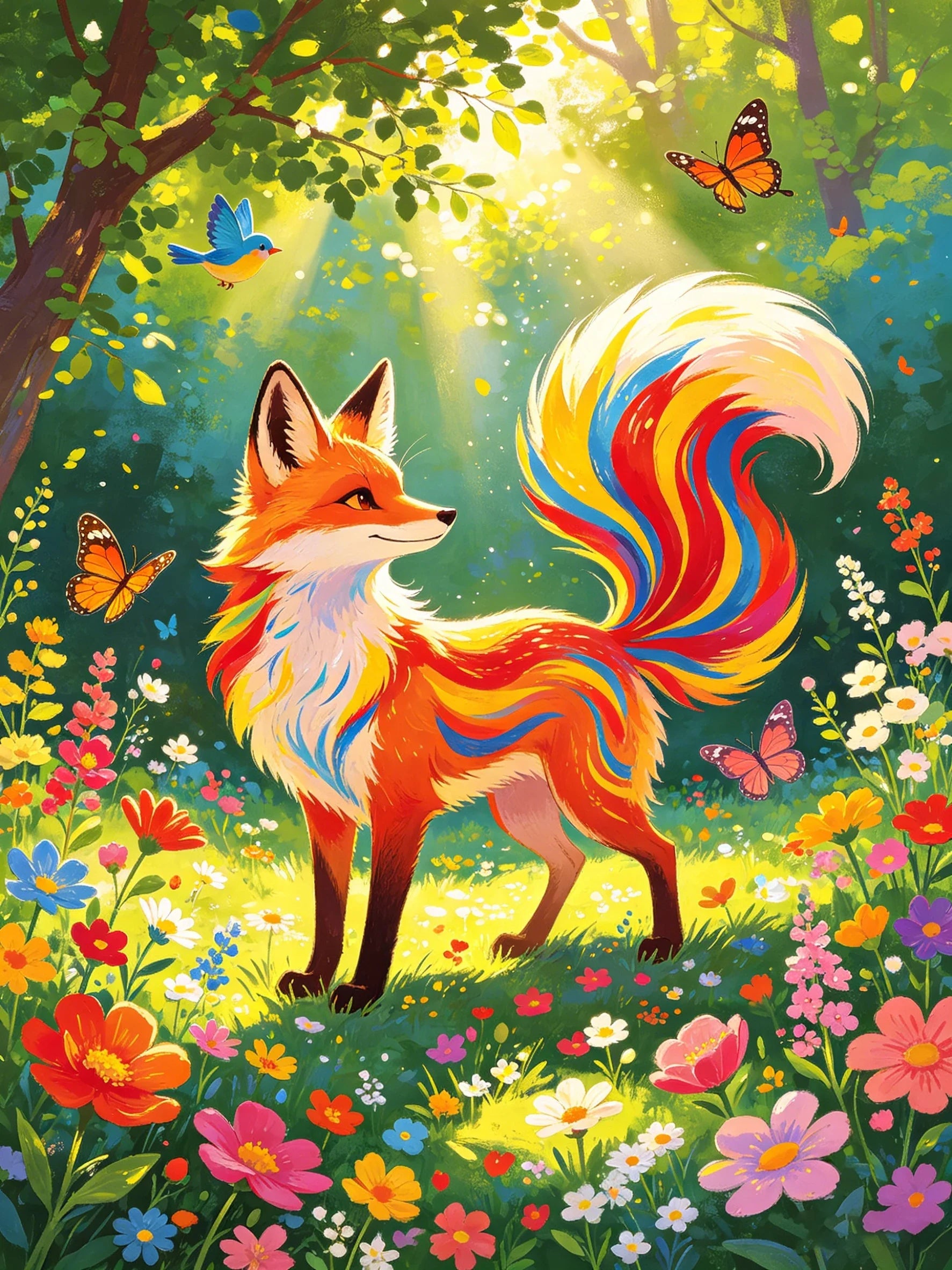 Unframed Poster Wall Art Canvas Print Colorful Animals For Home Living Room Bedroom Decoration Gift