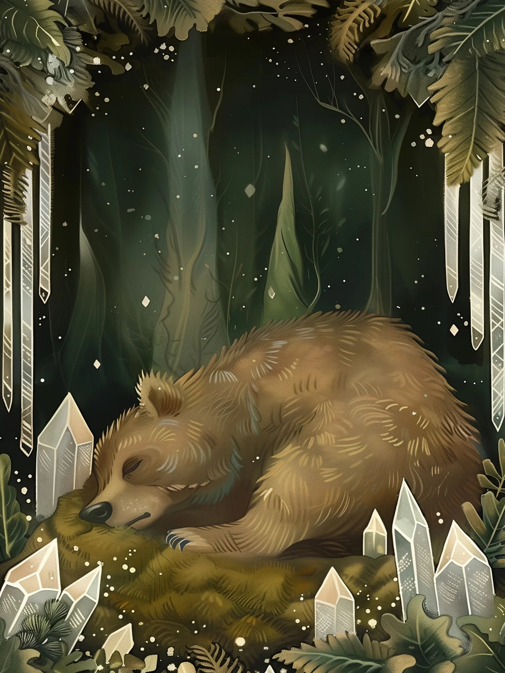 Home Living Room Bedroom Decor Unframed Canvas Forest Animals Wall Art Poster Print Ideal Gift Choice