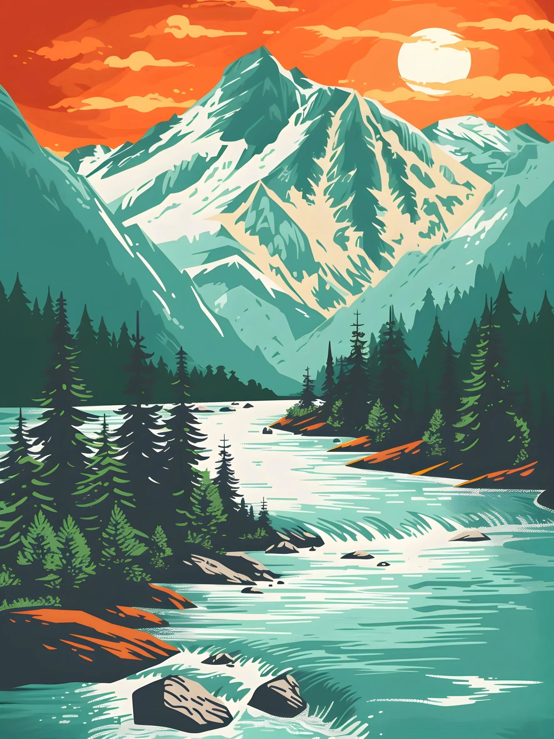 Living Room Bedroom Home Wall Art Unframed Canvas Beautiful Landscape Print Poster Decor Perfect Gift