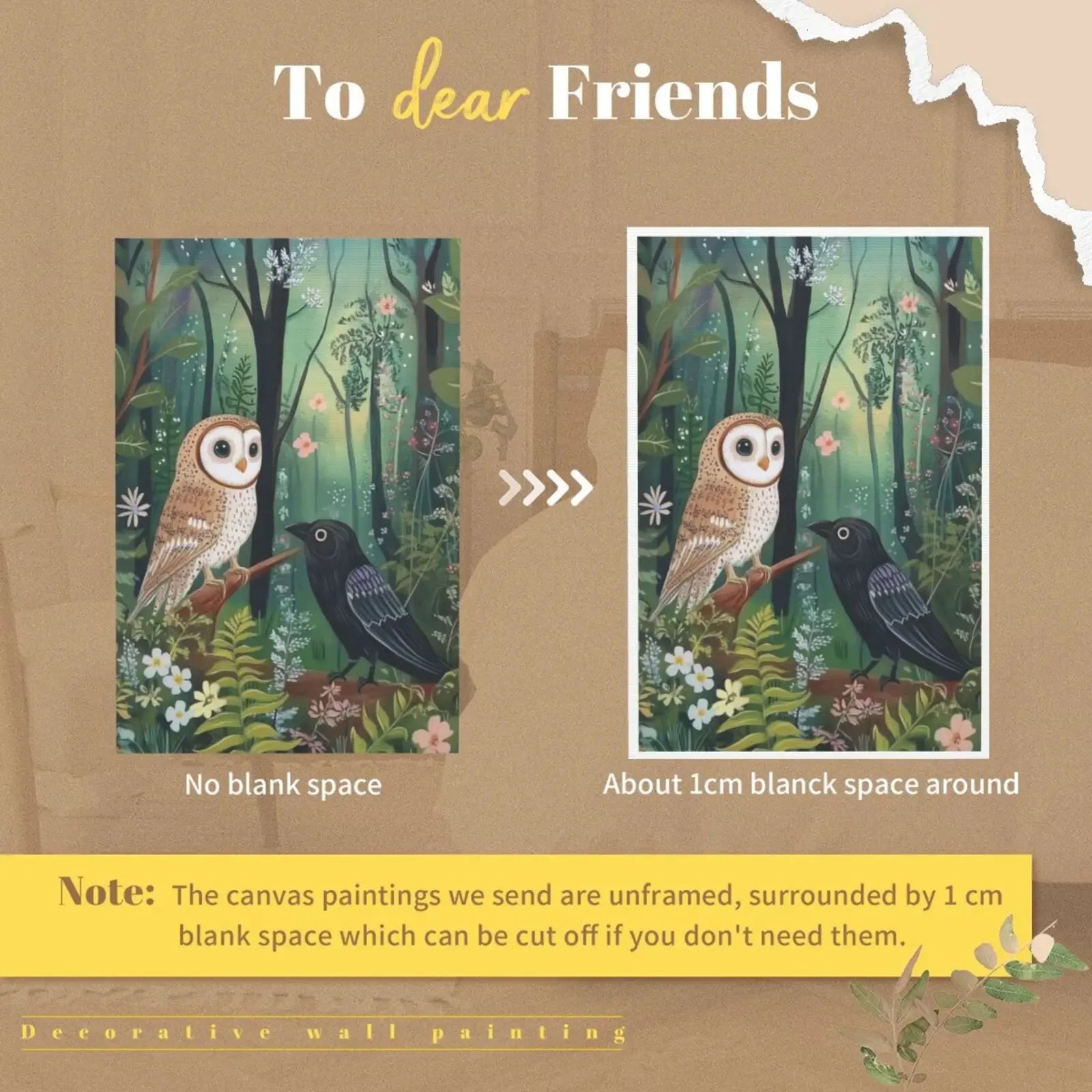 Friendly Forest View Unframed Canvas Wall Art Poster Modern Home Decor for Bedroom Living Room & Ideal Gift