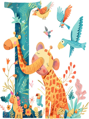 Wall Art Canvas Unframed Print Cute Animal Alphabet Poster For Home Living Room Bedroom Decoration Gifts