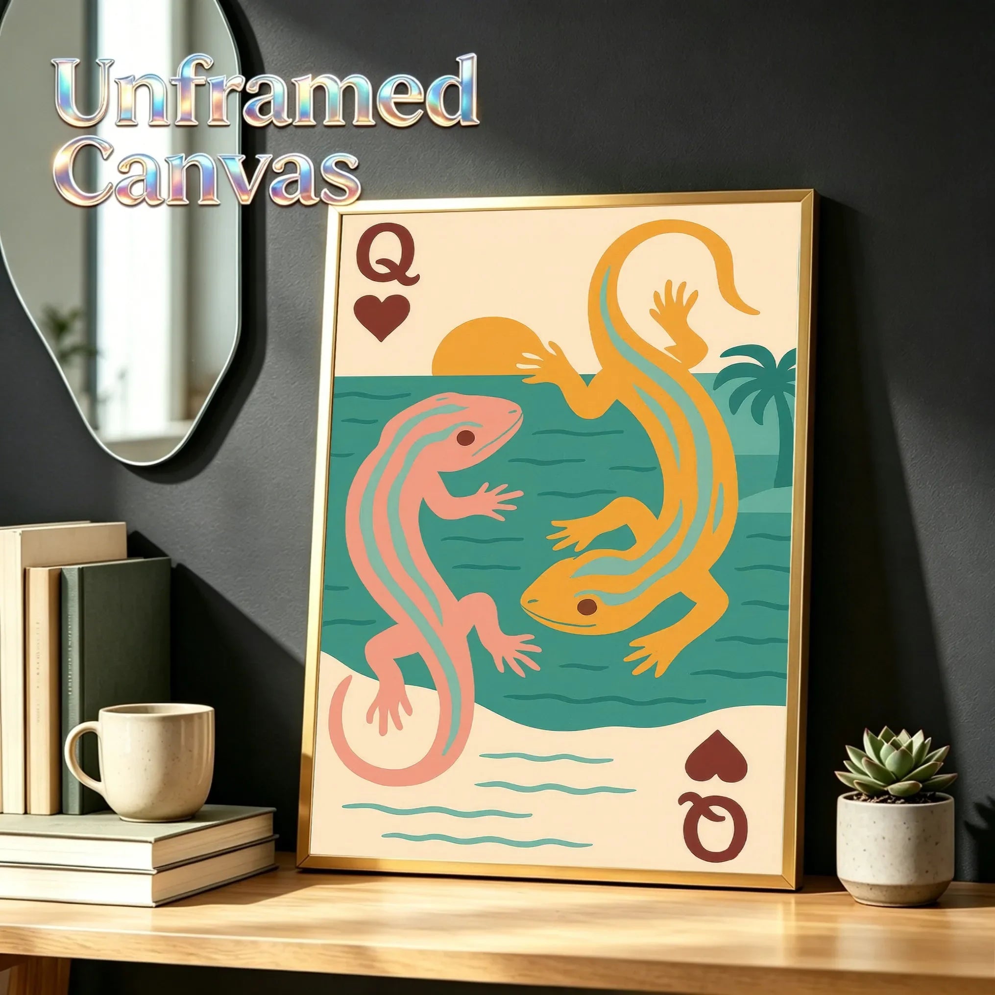 Summer Beach Art Unframed Canvas Print Poster Wall Picture for Home Bedroom Living Room Decor & Nice Gift