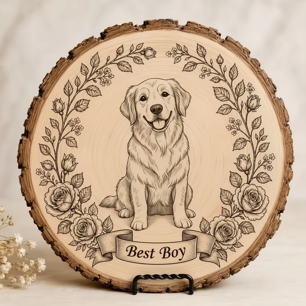 Customized Wood Slice Memorial Gift, Custom Black and White Line Art Style Photo, Couple's Photo Customization Gift for friends