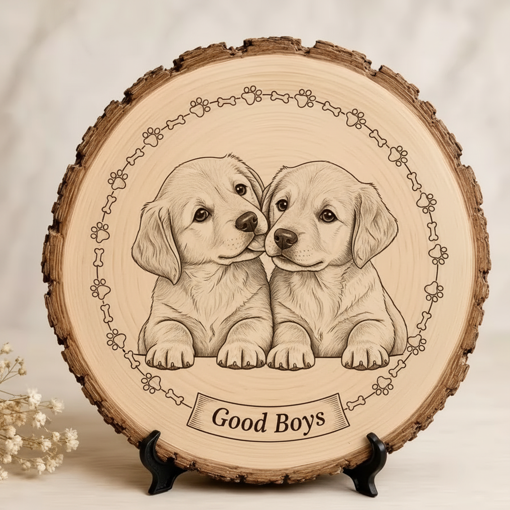 Customized Wood Slice Memorial Gift, Custom Black and White Line Art Style Photo, Couple's Photo Customization Gift for friends